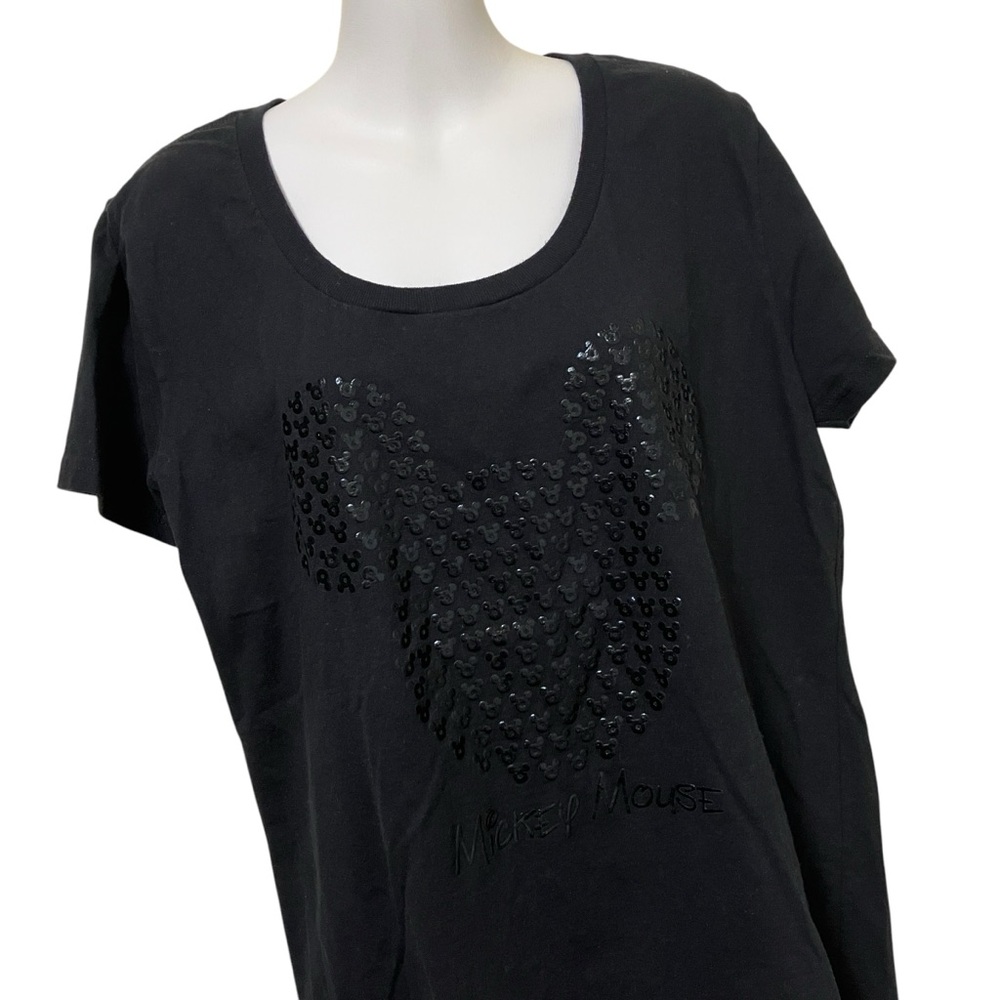 Disney Store Mickey Mouse Embossed Mini Mickey Logo Black Tee